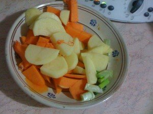 Vellutata porro patate zucca. pezzi in progress