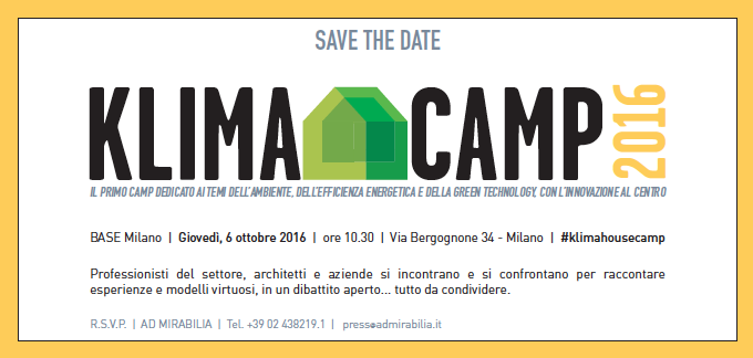 KlimahouseCamp Milano 6 ottobre 2016