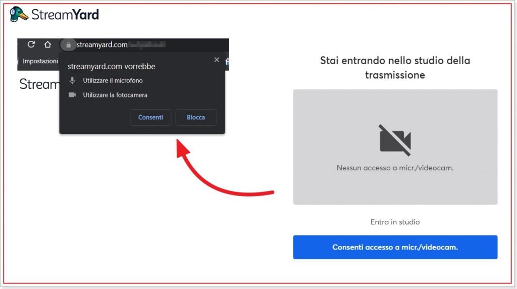 dare accesso a camera e microfono